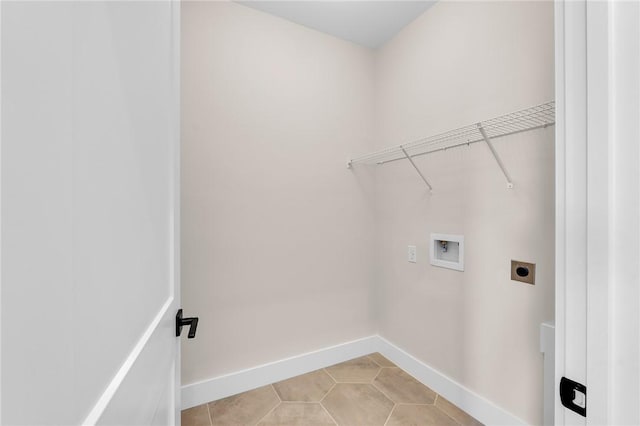 1621 Old Dobbins Bridge Rd, Townville, SC 29689 - washroom featuring hookup for an electric dryer, hookup for a washing machine, baseboards, and light tile patterned floors