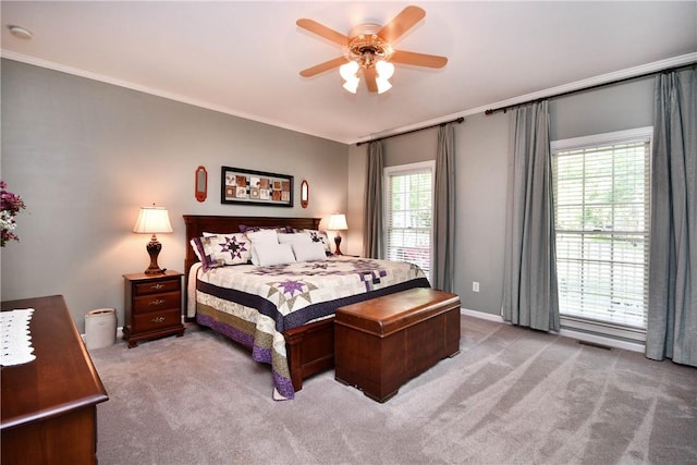 203 Tulip Tree Ct, Easley, SC 29642 - bedroom featuring carpet floors, a ceiling fan, and ornamental molding