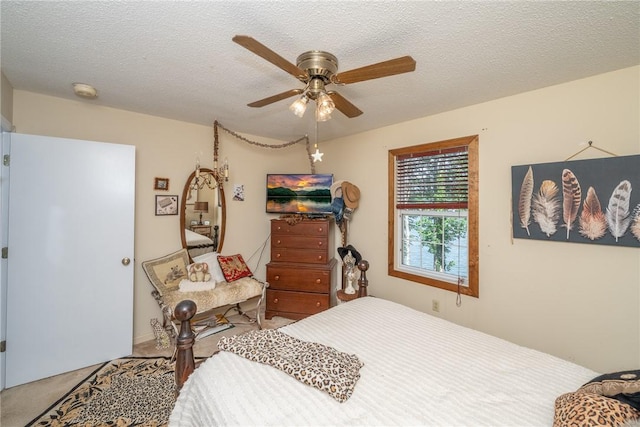 79 Blue Heron Cv, Abbeville, SC 29620 - bedroom featuring carpet flooring, a ceiling fan, and a textured ceiling