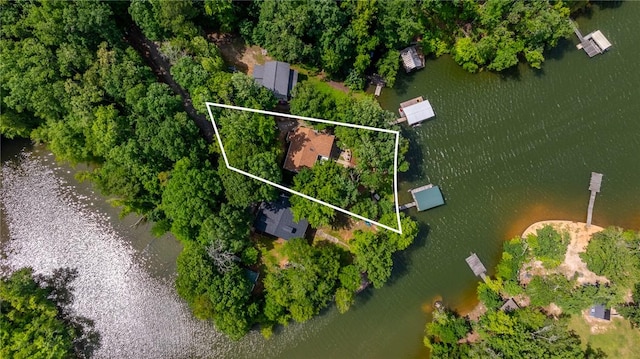 79 Blue Heron Cv, Abbeville, SC 29620 - aerial overview of property's location featuring property parcel outlined and a nearby body of water