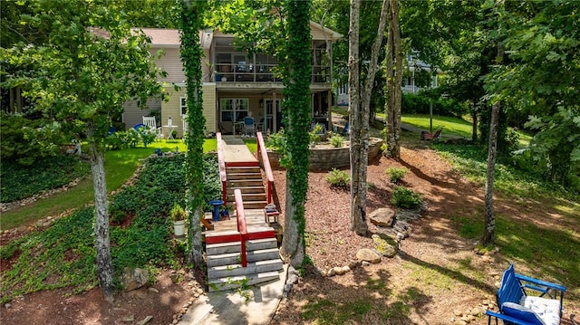 79 Blue Heron Cv, Abbeville, SC 29620 - view of property's community featuring stairway and a wooden deck