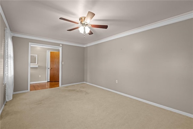 2909 Olive St, Anderson, SC 29625 - empty room with carpet, crown molding, and a ceiling fan