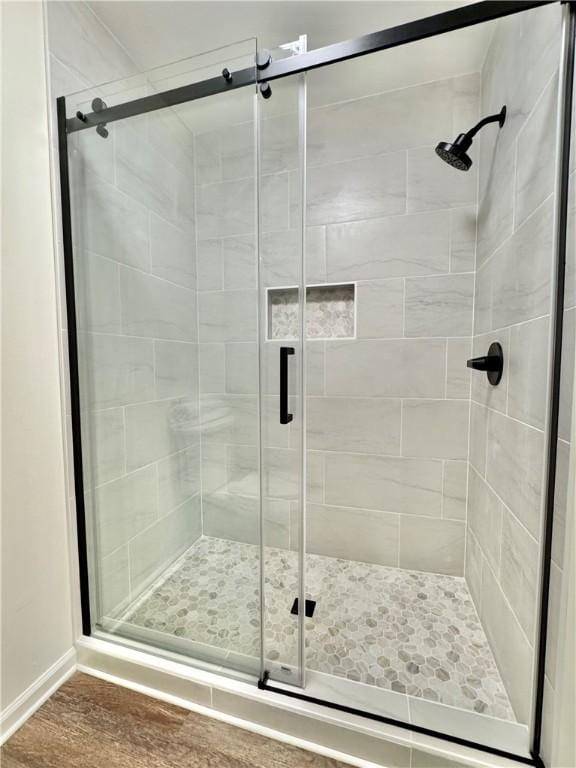 102 Buckingham Ct, Easley, SC 29640 - bathroom with a stall shower and baseboards