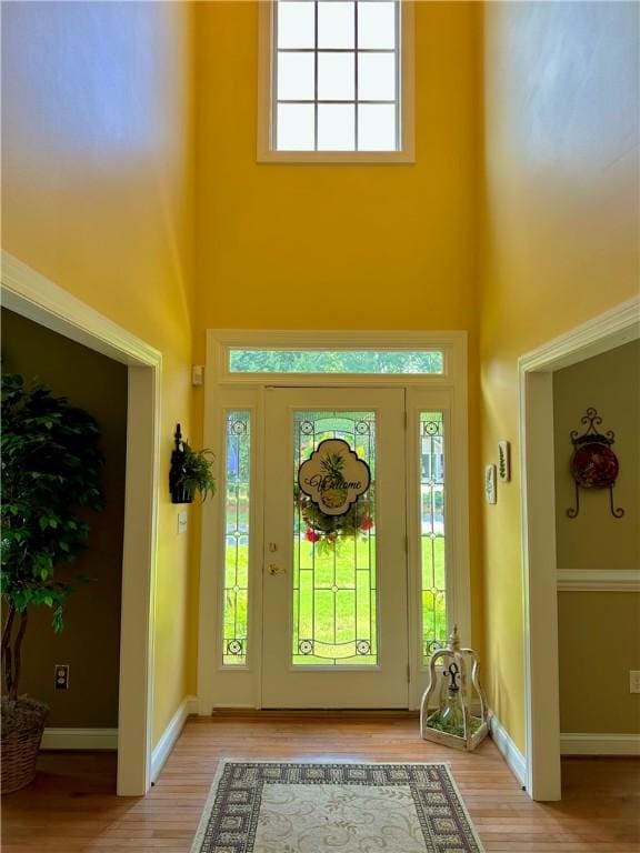 307 Holly Ridge Dr, Anderson, SC 29621 - entryway with a high ceiling, light wood-style flooring, and baseboards