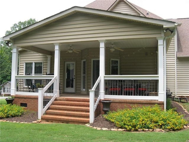 307 Holly Ridge Dr, Anderson, SC 29621 - view of front of house with ceiling fan and covered porch