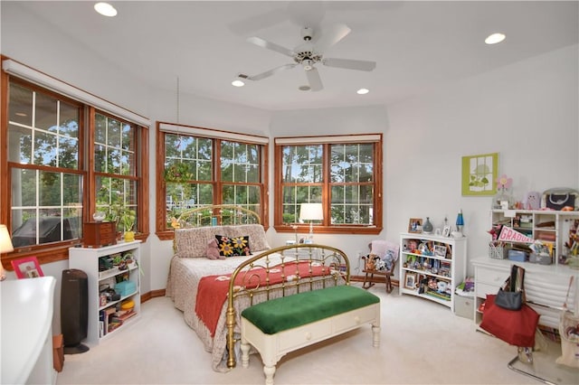 405 Windcrest Ct, Salem, SC 29676 - bedroom featuring carpet floors, recessed lighting, and ceiling fan