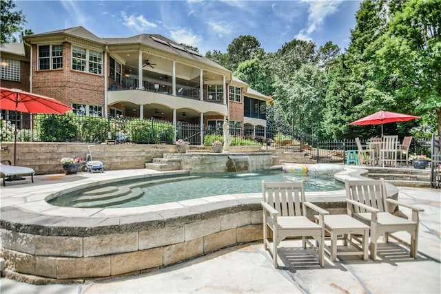 405 Windcrest Ct, Salem, SC 29676 - view of pool with a ceiling fan and a patio