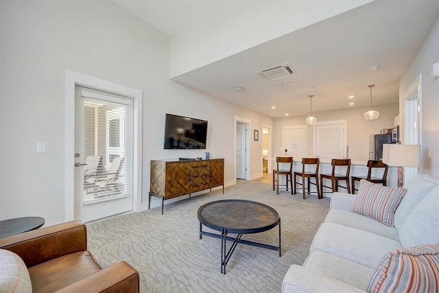 13500 Clemson Blvd Unit 2410, Seneca, SC 29678 - living room featuring light carpet and recessed lighting