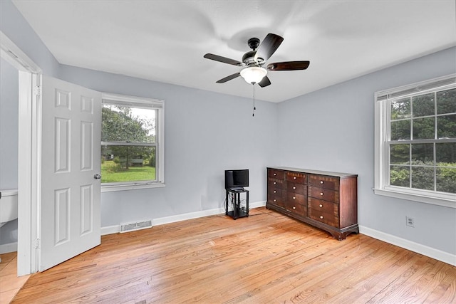 440 Cooley Bridge Rd, Pelzer, SC 29669 - unfurnished bedroom featuring light wood-type flooring and a ceiling fan