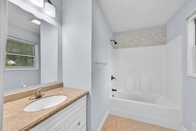 440 Cooley Bridge Rd, Pelzer, SC 29669 - full bath with vanity, shower / bathtub combination, and tile patterned floors