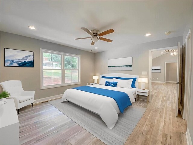 325 Code Cir, Seneca, SC 29678 - bedroom featuring light wood-type flooring, recessed lighting, and a ceiling fan