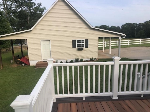 431 Seigler Rd, Iva, SC 29655 - wooden terrace featuring a yard