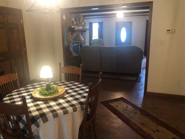 431 Seigler Rd, Iva, SC 29655 - dining room with wood finished floors and baseboards