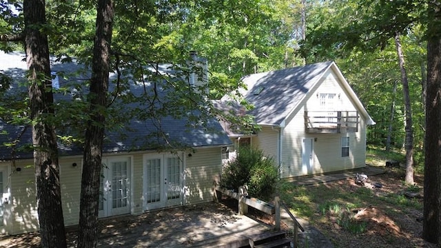 621 Chase Lndg, Martin, GA 30557 - rear view of house with french doors and a chimney