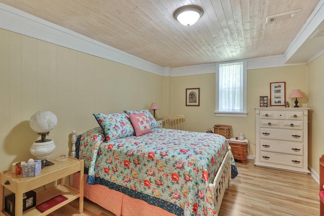 197 Jubie Ln, Seneca, SC 29672 - bedroom with light wood-type flooring, wooden ceiling, crown molding, and radiator