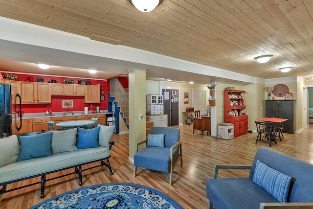 197 Jubie Ln, Seneca, SC 29672 - living room with wooden ceiling and light wood-style floors