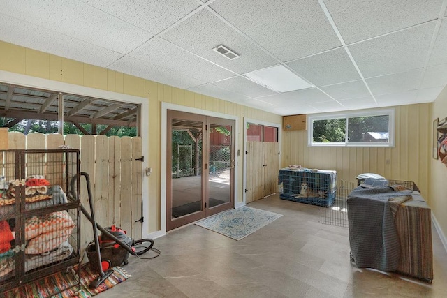 197 Jubie Ln, Seneca, SC 29672 - doorway with wooden walls and a paneled ceiling