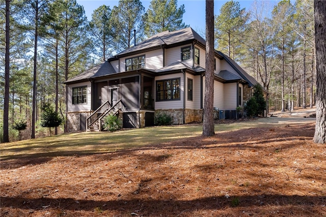 703 Timberbrook Trl, Salem, SC 29676 - view of front facade featuring a sunroom and stairs