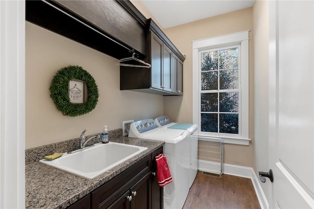 703 Timberbrook Trl, Salem, SC 29676 - washroom featuring cabinet space, washing machine and dryer, and dark wood-style floors