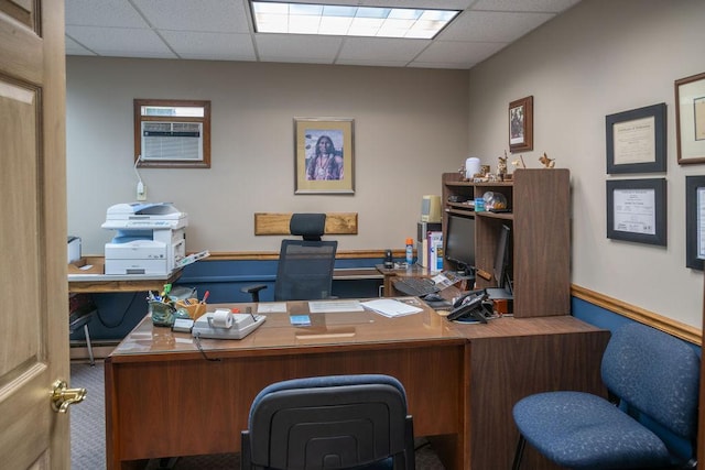 316 Brewer Rd, Walhalla, SC 29691 - carpeted office space featuring a paneled ceiling and a wall mounted air conditioner