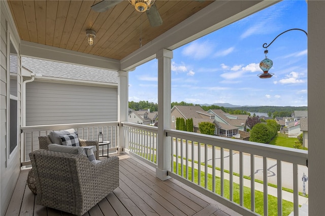 914 Blue Moon St, Taylors, SC 29687 - deck with a residential view and a ceiling fan