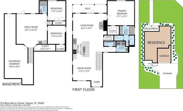 914 Blue Moon St, Taylors, SC 29687 - view of home floor plan
