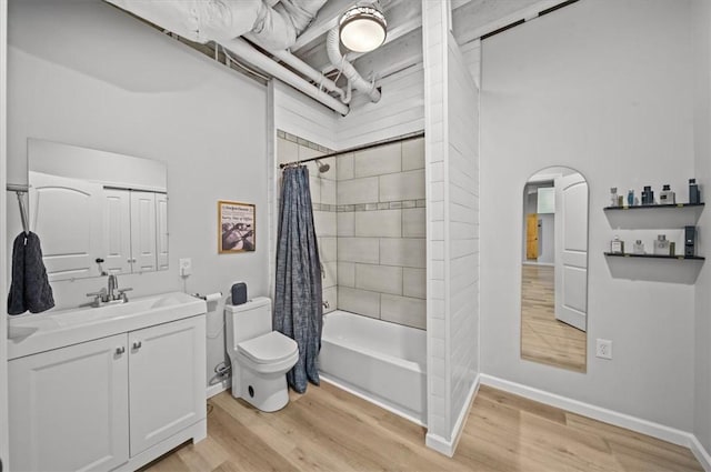 213 Redbud St, Seneca, SC 29672 - bathroom featuring wood finished floors, vanity, and shower / bath combination with curtain