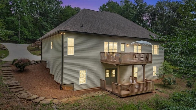 213 Redbud St, Seneca, SC 29672 - rear view of property with french doors, a balcony, and roof with shingles