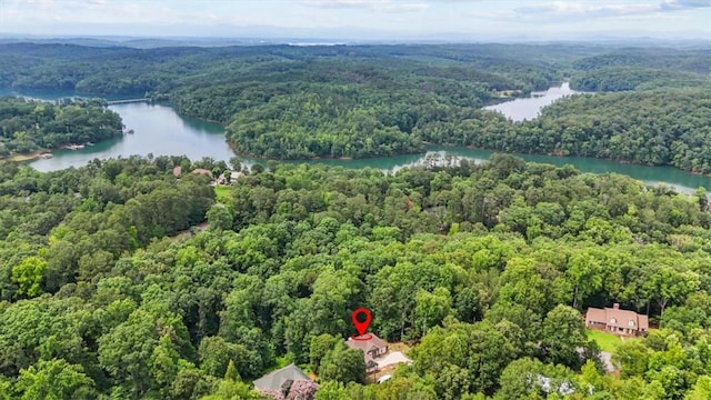 213 Redbud St, Seneca, SC 29672 - drone / aerial view of a heavily wooded area and a nearby body of water