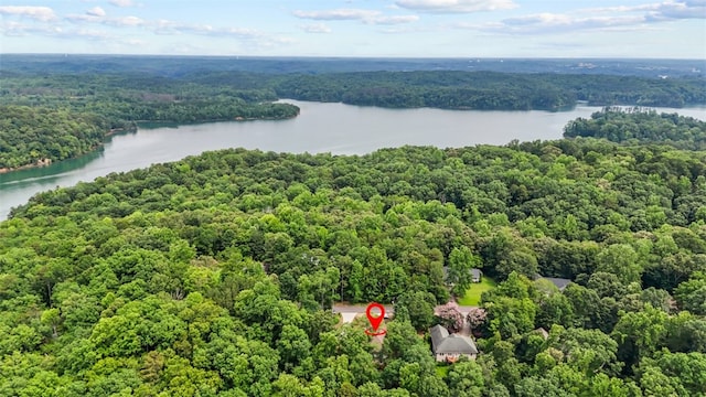 213 Redbud St, Seneca, SC 29672 - drone / aerial view of a heavily wooded area and a nearby body of water