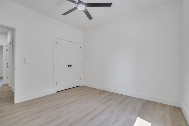 110 Dalton Rd, Seneca, SC 29678 - unfurnished bedroom with light wood finished floors, a closet, and ceiling fan