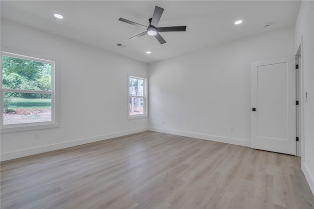 110 Dalton Rd, Seneca, SC 29678 - unfurnished room with light wood-style flooring, ceiling fan, and recessed lighting