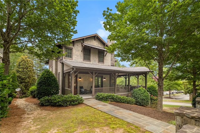 129 N Lawn Dr, Sunset, SC 29685 - view of front of home featuring covered porch
