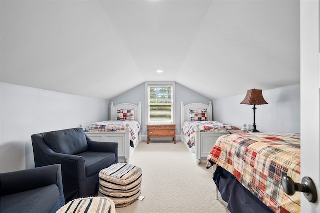 129 N Lawn Dr, Sunset, SC 29685 - carpeted bedroom with lofted ceiling