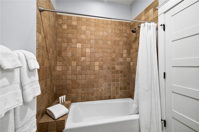 129 N Lawn Dr, Sunset, SC 29685 - bathroom with shower / bath combination with curtain