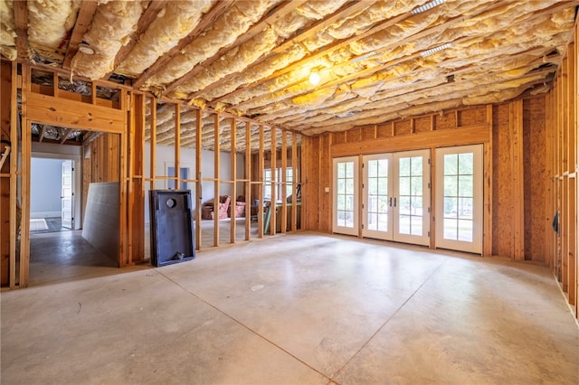 129 N Lawn Dr, Sunset, SC 29685 - misc room featuring concrete flooring and french doors