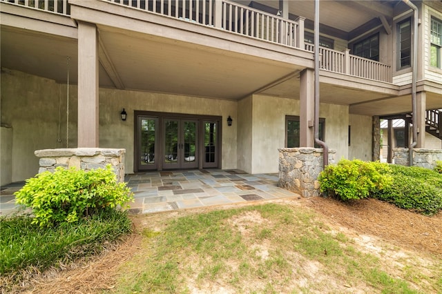 129 N Lawn Dr, Sunset, SC 29685 - view of exterior entry featuring french doors