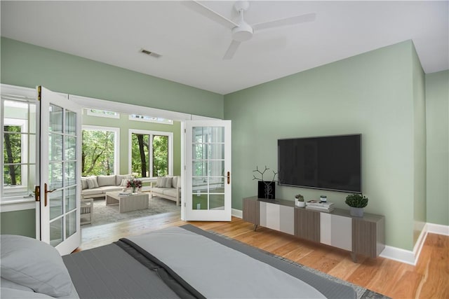 6 Skipper Ln, Salem, SC 29676 - living room featuring wood finished floors, french doors, and ceiling fan