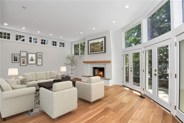 6 Skipper Ln, Salem, SC 29676 - living room with a lit fireplace, light wood finished floors, and recessed lighting