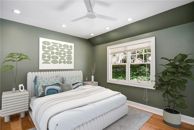6 Skipper Ln, Salem, SC 29676 - bedroom with wood finished floors, recessed lighting, ceiling fan, and lofted ceiling