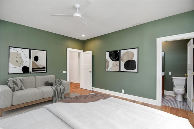 6 Skipper Ln, Salem, SC 29676 - bedroom with wood finished floors, recessed lighting, connected bathroom, and ceiling fan