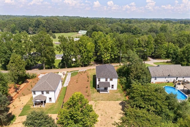 123 Moore Dr, Easley, SC 29642 - aerial view of property and surrounding area with a pool area and a forest