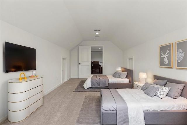 740 Enoree River Pl, Greer, SC 29651 - bedroom with light carpet and vaulted ceiling