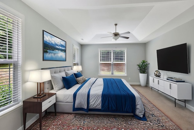 618 Motor Boat Way, Seneca, SC 29672 - bedroom featuring a tray ceiling, carpet, and ceiling fan