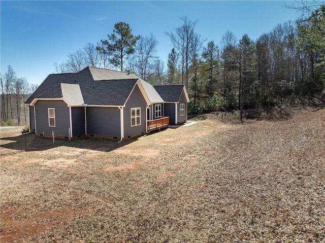 618 Motor Boat Way, Seneca, SC 29672 - view of property exterior featuring crawl space, roof with shingles, and a wooden deck