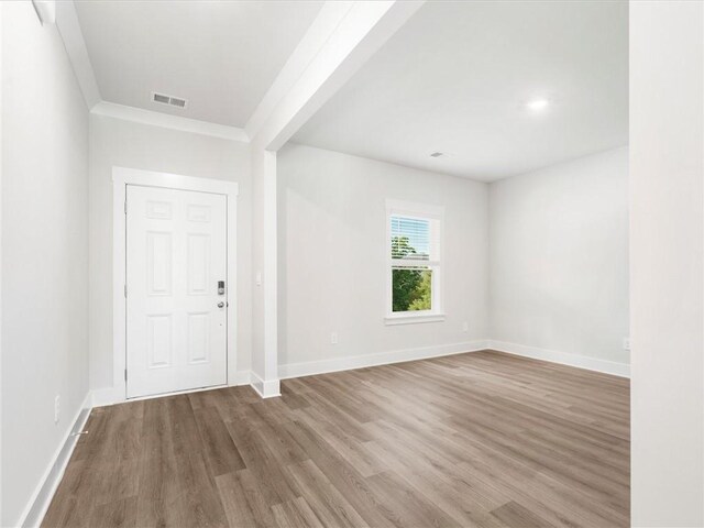 791 Burghley Cir, Greer, SC 29651 - entryway featuring wood finished floors and crown molding