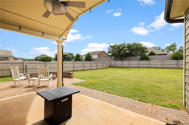 100 Dartford Ct, Easley, SC 29642 - fenced backyard featuring a patio and ceiling fan