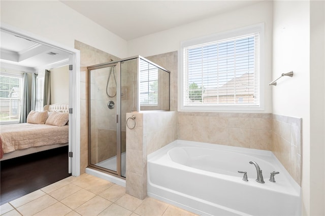 100 Dartford Ct, Easley, SC 29642 - ensuite bathroom with a garden tub, a shower stall, and tile patterned floors