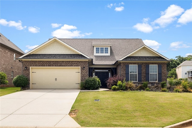 100 Dartford Ct, Easley, SC 29642 - craftsman inspired home with brick siding, a garage, a shingled roof, concrete driveway, and a front lawn