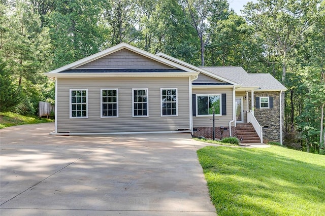 5120 Sunset Rdg, Easley, SC 29642 - view of front of property with a front lawn, concrete driveway, and view of scattered trees